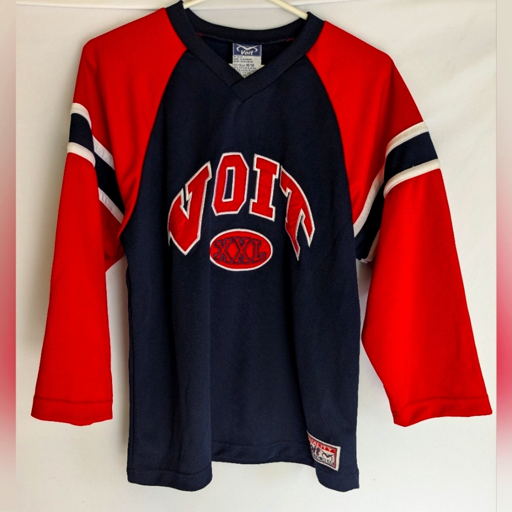 Voit Boys Athletic Jersey Shirt Sz 16/18 V-neck 3/4 Sleeves P-2